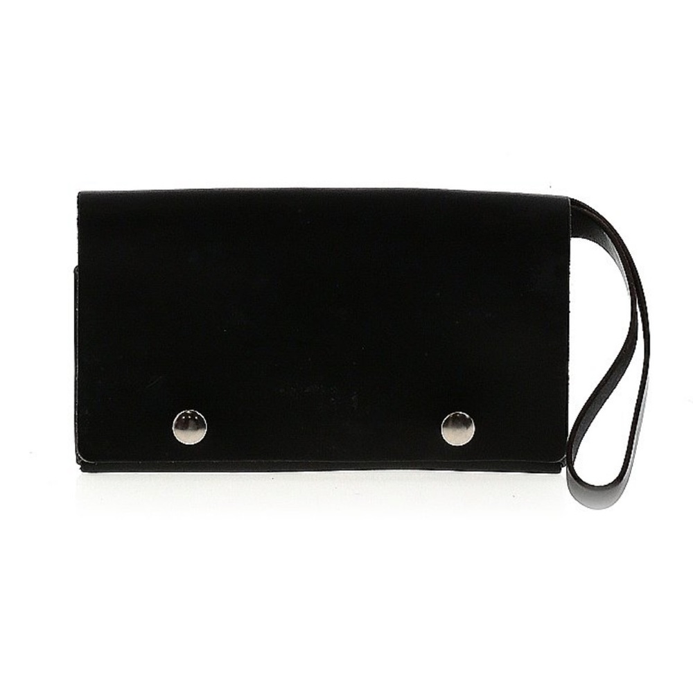 Mr. Lentz Slim Phone Purse in Black Full-Grain Leather with added Wristlet strap